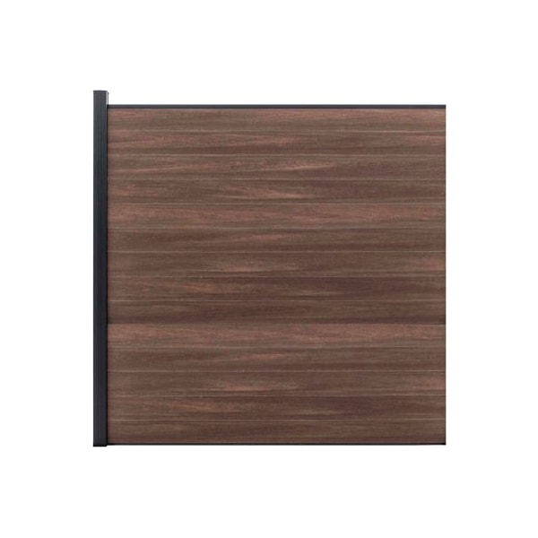 Jewett Cameron Companies Full Composite 6'W x 6'H King Cedar Aluminum/Composite Horizontal Fence-Adder Section-IN GROUND EF UG1216 - main
